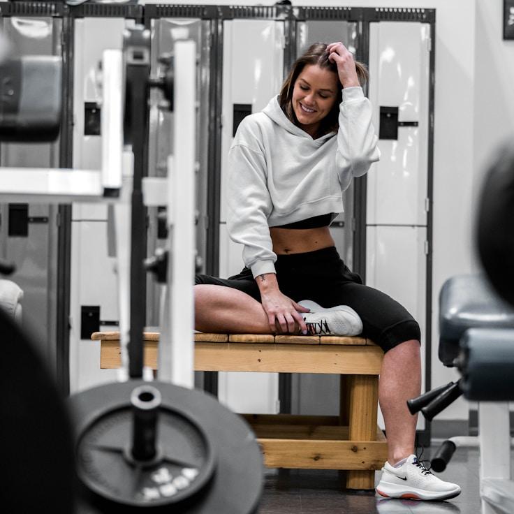 Weight training area with free weights and machines